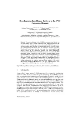 Deep Learning Based Image Retrieval in the JPEG Compressed Domain