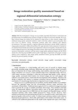 Image restoration quality assessment based on regional differential
  information entropy
