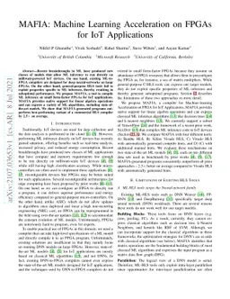 MAFIA: Machine Learning Acceleration on FPGAs for IoT Applications