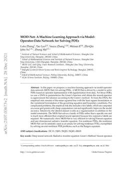 MOD-Net: A Machine Learning Approach via Model-Operator-Data Network for
  Solving PDEs