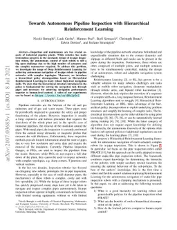 Towards Autonomous Pipeline Inspection with Hierarchical Reinforcement
  Learning