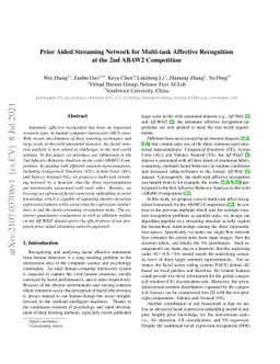 Prior Aided Streaming Network for Multi-task Affective Recognitionat the
  2nd ABAW2 Competition