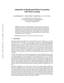 Adaptation of Quadruped Robot Locomotion with Meta-Learning