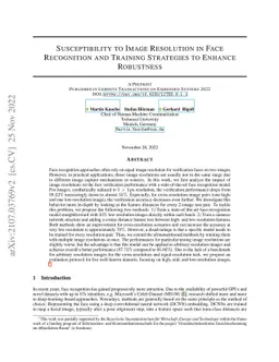 Susceptibility to Image Resolution in Face Recognition and Trainings
  Strategies