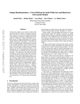 Output Randomization: A Novel Defense for both White-box and Black-box
  Adversarial Models