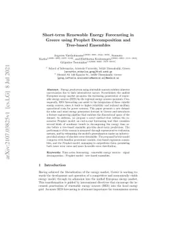 Short-term Renewable Energy Forecasting in Greece using Prophet
  Decomposition and Tree-based Ensembles