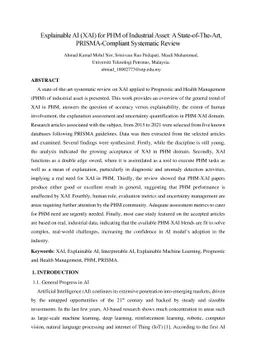 Explainable AI (XAI) for PHM of Industrial Asset: A State-of-The-Art,
  PRISMA-Compliant Systematic Review