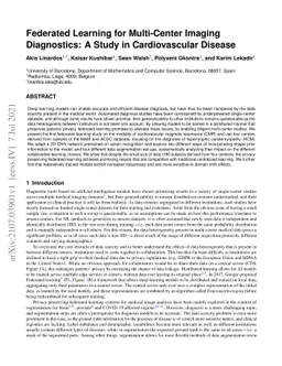 Federated Learning for Multi-Center Imaging Diagnostics: A Study in
  Cardiovascular Disease
