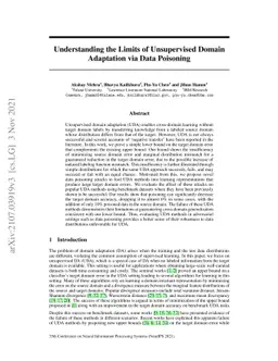 Understanding the Limits of Unsupervised Domain Adaptation via Data
  Poisoning