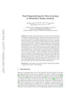 Task Fingerprinting for Meta Learning in Biomedical Image Analysis