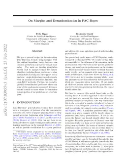 On Margins and Derandomisation in PAC-Bayes