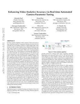Enhancing Video Analytics Accuracy via Real-time Automated Camera
  Parameter Tuning