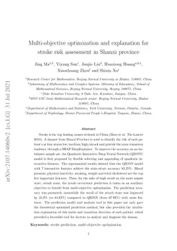 Multi-objective optimization and explanation for stroke risk assessment
  in Shanxi province