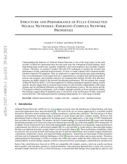 Structure and Performance of Fully Connected Neural Networks: Emerging
  Complex Network Properties
