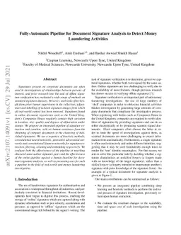 Fully-Automatic Pipeline for Document Signature Analysis to Detect Money
  Laundering Activities