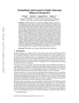 Probabilistic and Geometric Depth: Detecting Objects in Perspective