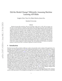 Did the Model Change? Efficiently Assessing Machine Learning API Shifts
