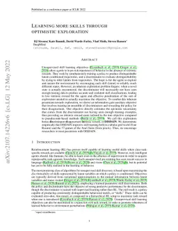 Learning more skills through optimistic exploration