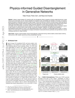Physics-informed Guided Disentanglement in Generative Networks