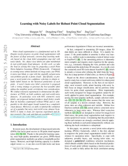 Learning with Noisy Labels for Robust Point Cloud Segmentation