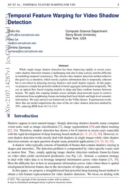 Temporal Feature Warping for Video Shadow Detection