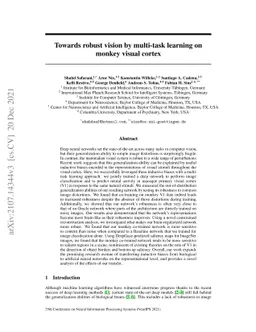 Towards robust vision by multi-task learning on monkey visual cortex