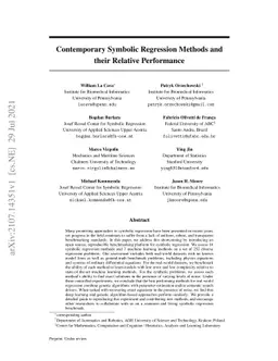 Contemporary Symbolic Regression Methods and their Relative Performance