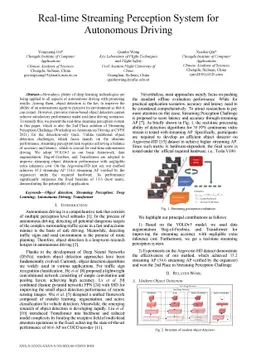 Real-time Streaming Perception System for Autonomous Driving