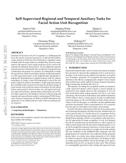 Self-Supervised Regional and Temporal Auxiliary Tasks for Facial Action
  Unit Recognition