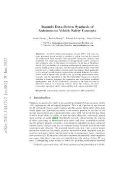 Towards Data-Driven Synthesis of Autonomous Vehicle Safety Concepts