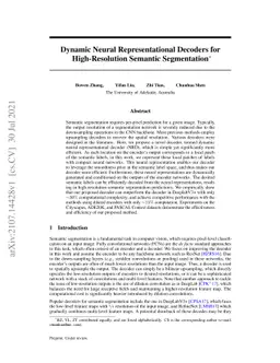 Dynamic Neural Representational Decoders for High-Resolution Semantic
  Segmentation
