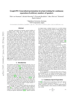 Graph-PIT: Generalized permutation invariant training for continuous
  separation of arbitrary numbers of speakers