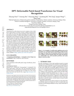 DPT: Deformable Patch-based Transformer for Visual Recognition