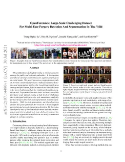 OpenForensics: Large-Scale Challenging Dataset For Multi-Face Forgery
  Detection And Segmentation In-The-Wild