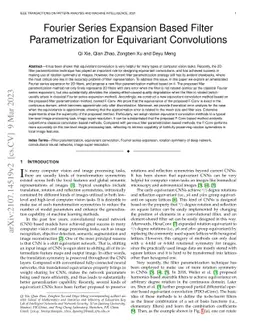 Fourier Series Expansion Based Filter Parametrization for Equivariant
  Convolutions