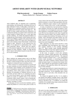 Artist Similarity with Graph Neural Networks