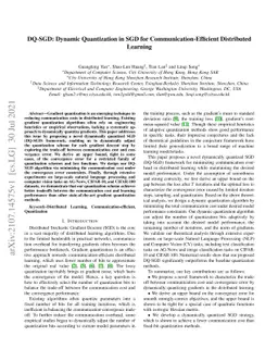 DQ-SGD: Dynamic Quantization in SGD for Communication-Efficient
  Distributed Learning