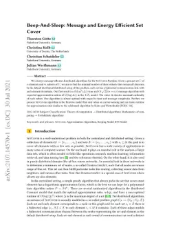 Beep-And-Sleep: Message and Energy Efficient Set Cover