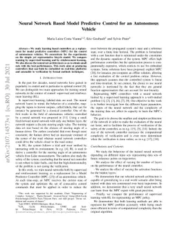 Neural Network Based Model Predictive Control for an Autonomous Vehicle