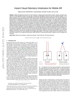 Instant Visual Odometry Initialization for Mobile AR