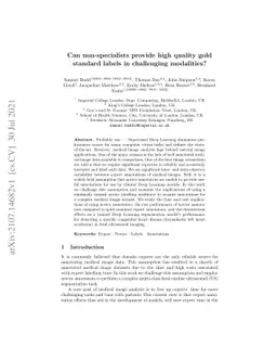 Can non-specialists provide high quality gold standard labels in
  challenging modalities?