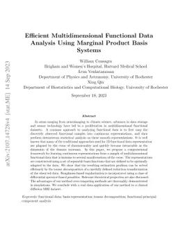 Efficient Multidimensional Functional Data Analysis Using Marginal
  Product Basis Systems