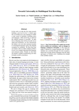 Towards Universality in Multilingual Text Rewriting