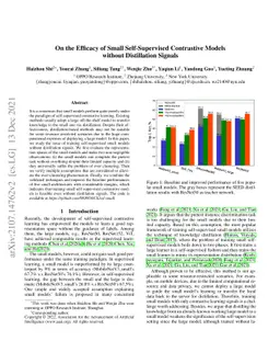 On the Efficacy of Small Self-Supervised Contrastive Models without
  Distillation Signals