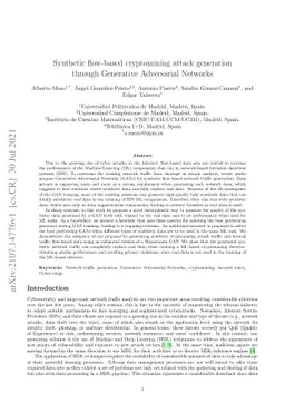 Synthetic flow-based cryptomining attack generation through Generative
  Adversarial Networks
