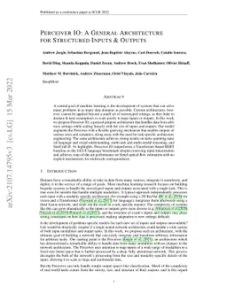 Perceiver IO: A General Architecture for Structured Inputs & Outputs