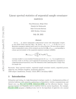 Linear spectral statistics of sequential sample covariance matrices