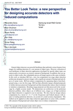 You Better Look Twice: a new perspective for designing accurate
  detectors with reduced computations