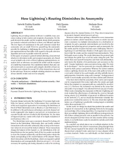 How Lightning's Routing Diminishes its Anonymity