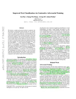 Improved Text Classification via Contrastive Adversarial Training